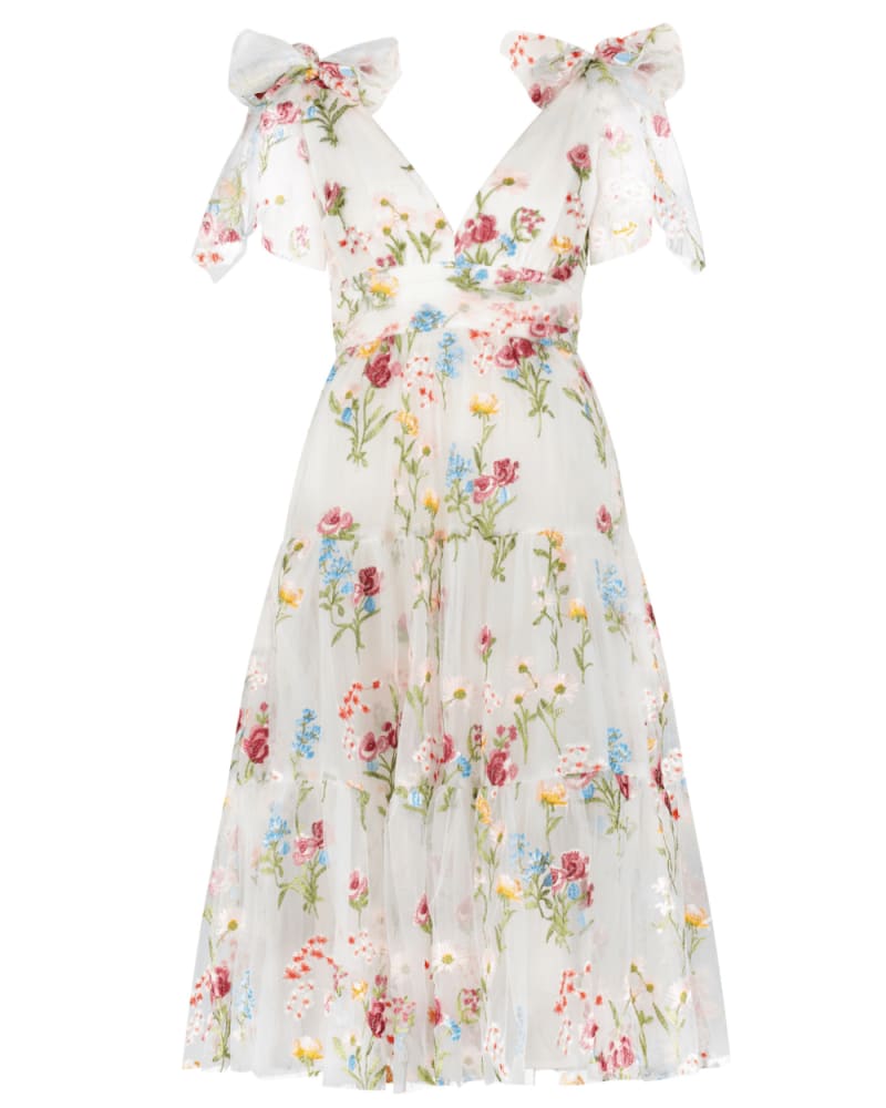 Front of a size 6X Margaret Dress in White Floral by JessaKae. | dia_product_style_image_id:328236